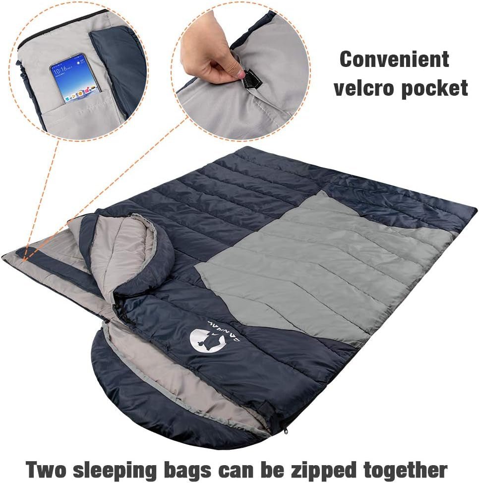 lightweight waterproof double sleeping bag for 2 with pillows - Tatooine Nomad