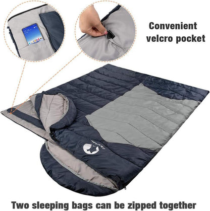 lightweight waterproof double sleeping bag for 2 with pillows - Tatooine Nomad