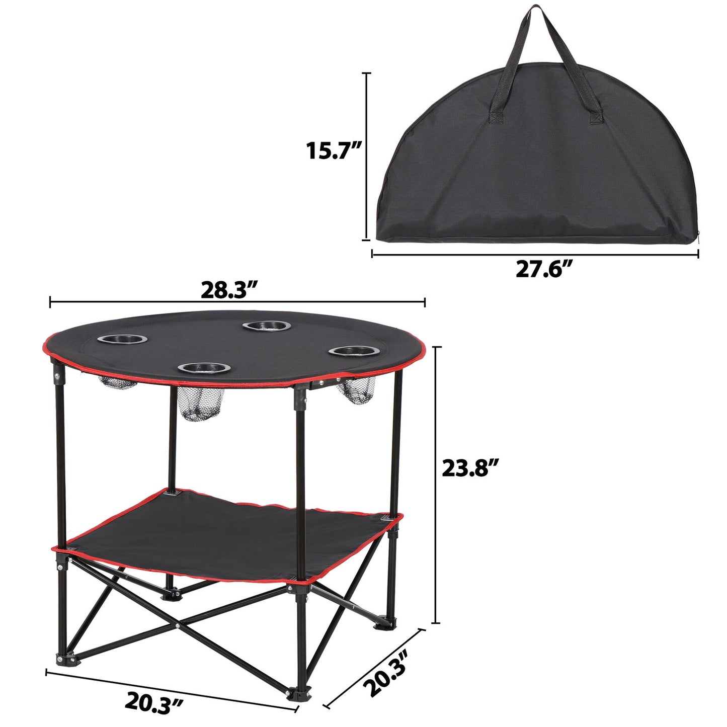 portable folding picnic table with cup holders and carry bag - Tatooine Nomad