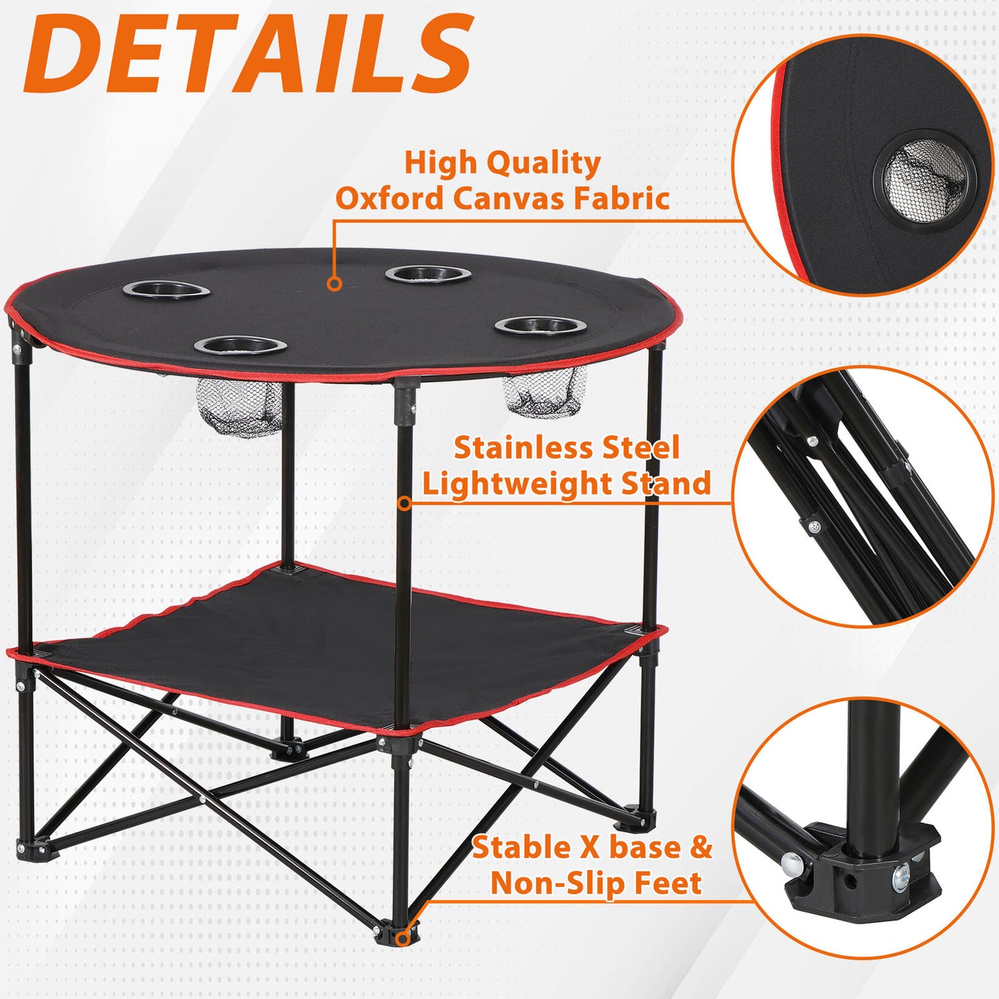 portable folding picnic table with cup holders and carry bag - Tatooine Nomad