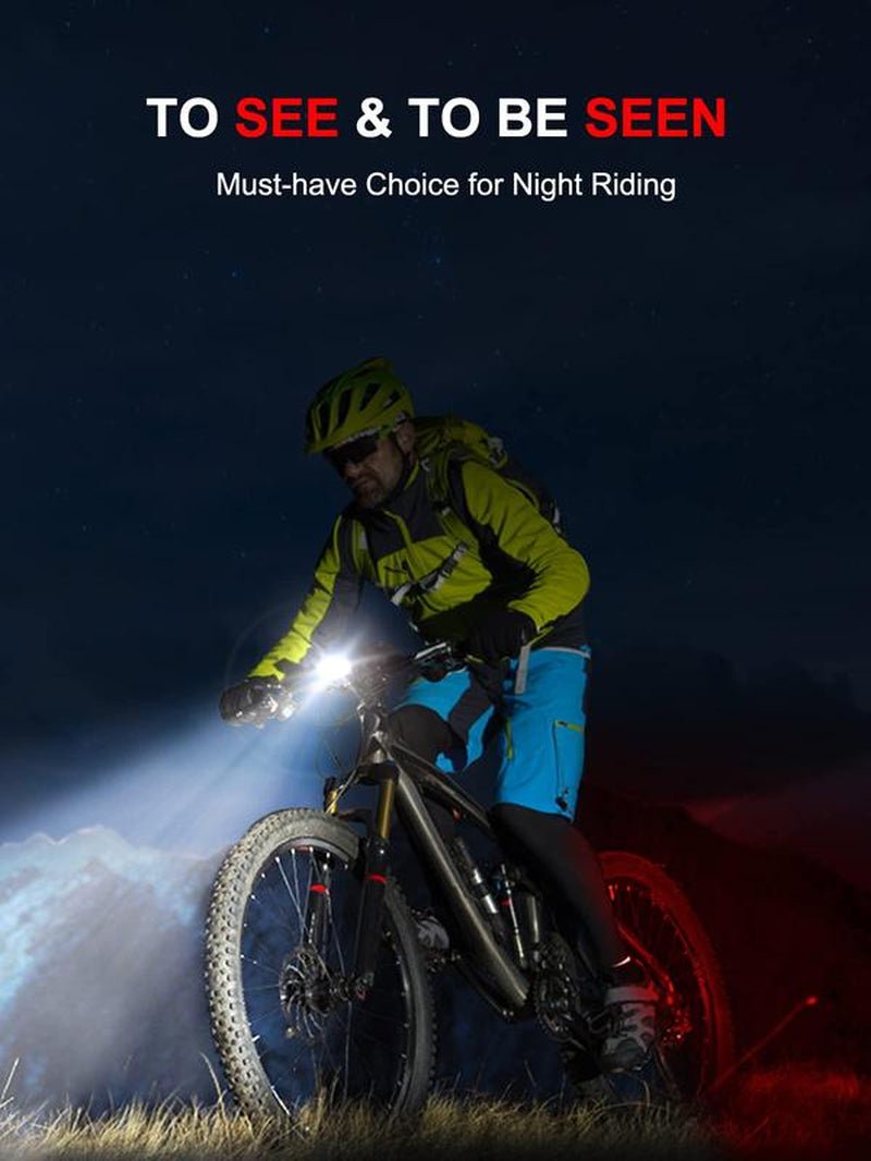 Super Bright Rechargeable Bike Lights Set | 8+12 Modes, IPX6 Waterproof, 58H Battery Life - Tatooine Nomad