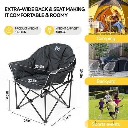 MOPHOTO Portable Heated Camping Chair - 3 Heat Levels, 500 lbs Capacity - Tatooine Nomad