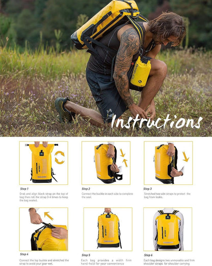 waterproof backpack dry bag 20L/30L/40L for outdoor adventures - Tatooine Nomad