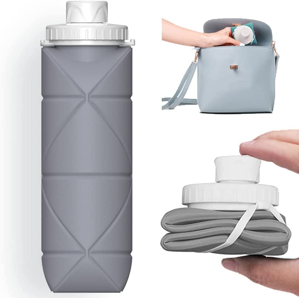 silicone collapsible water bottle with valve for hiking - Tatooine Nomad