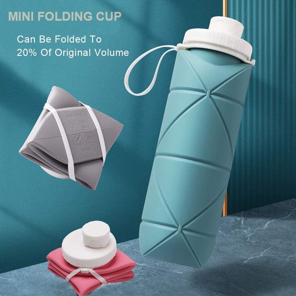 silicone collapsible water bottle with valve for hiking - Tatooine Nomad