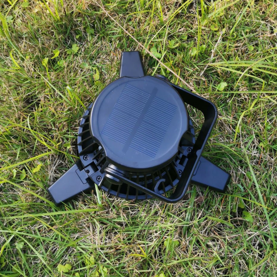 Solar Camping Light Foldable Fan Hanging Hook Rechargeable Battery Operated USB 3 Level Air Flow Fan For Camping Tent Home - Tatooine Nomad