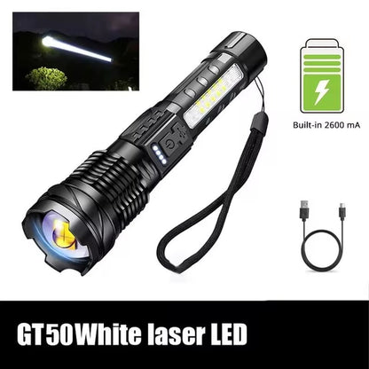 XHP70 LED Rechargeable Flashlight with 7 Modes & Side Light - Tatooine Nomad