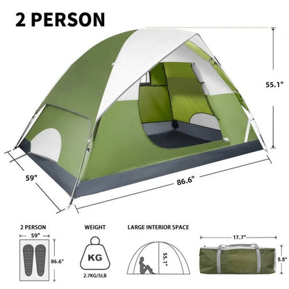 2/4 Person Tents for Camping - Waterproof Lightweight Outdoor Camping Tent Easy Set Up - Tatooine Nomad