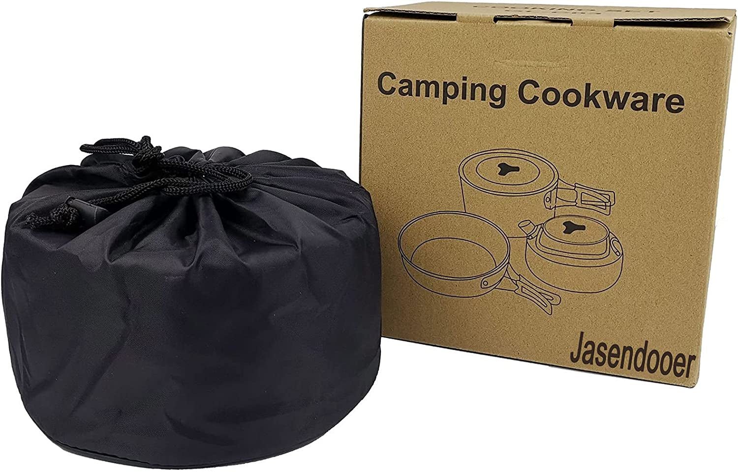 Outdoor Cookware Set Camping Cooker Set Camping Equipment Mountaineering Aluminum Cooker BBQ Tableware Camping Pot Set Suitable for 2~3 People - Green - Tatooine Nomad