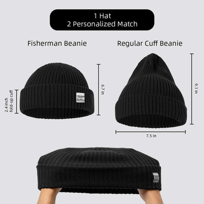 2 - in - 1 Fisherman Beanie & Regular Cuff Knit Cap for All - Tatooine Nomad