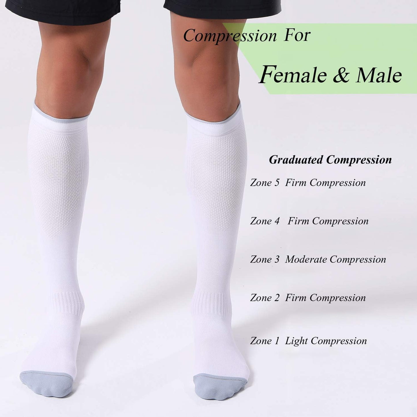 3 Pairs Compression Socks for Women and Men 20-30Mmhg-Circulation Support Socks