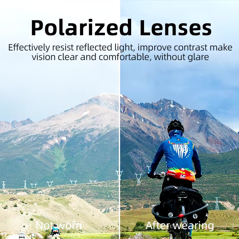 rockbros polarized cycling glasses for road and mountain biking - Tatooine Nomad