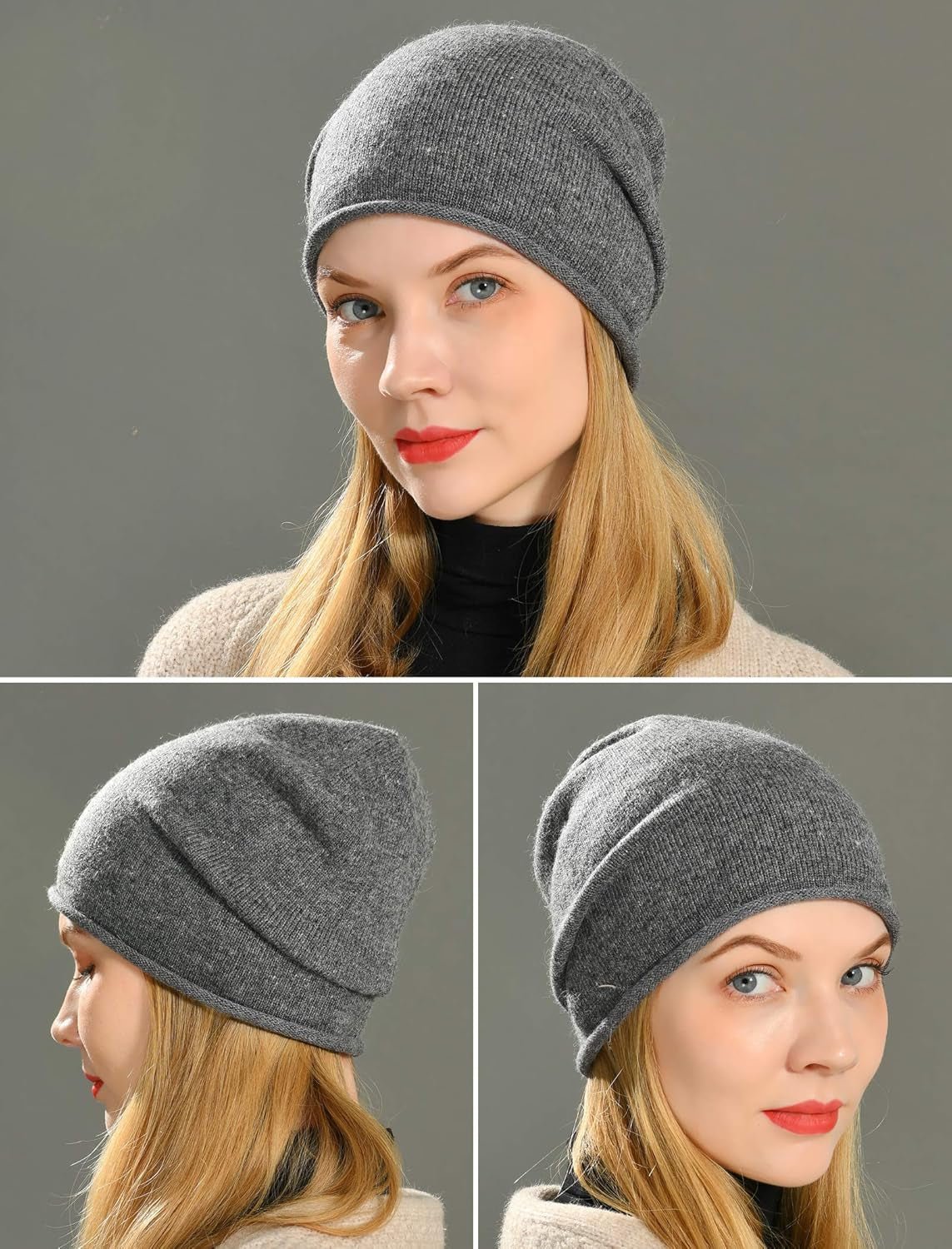 cashmere wool blend slouchy beanie hat for women - Tatooine Nomad