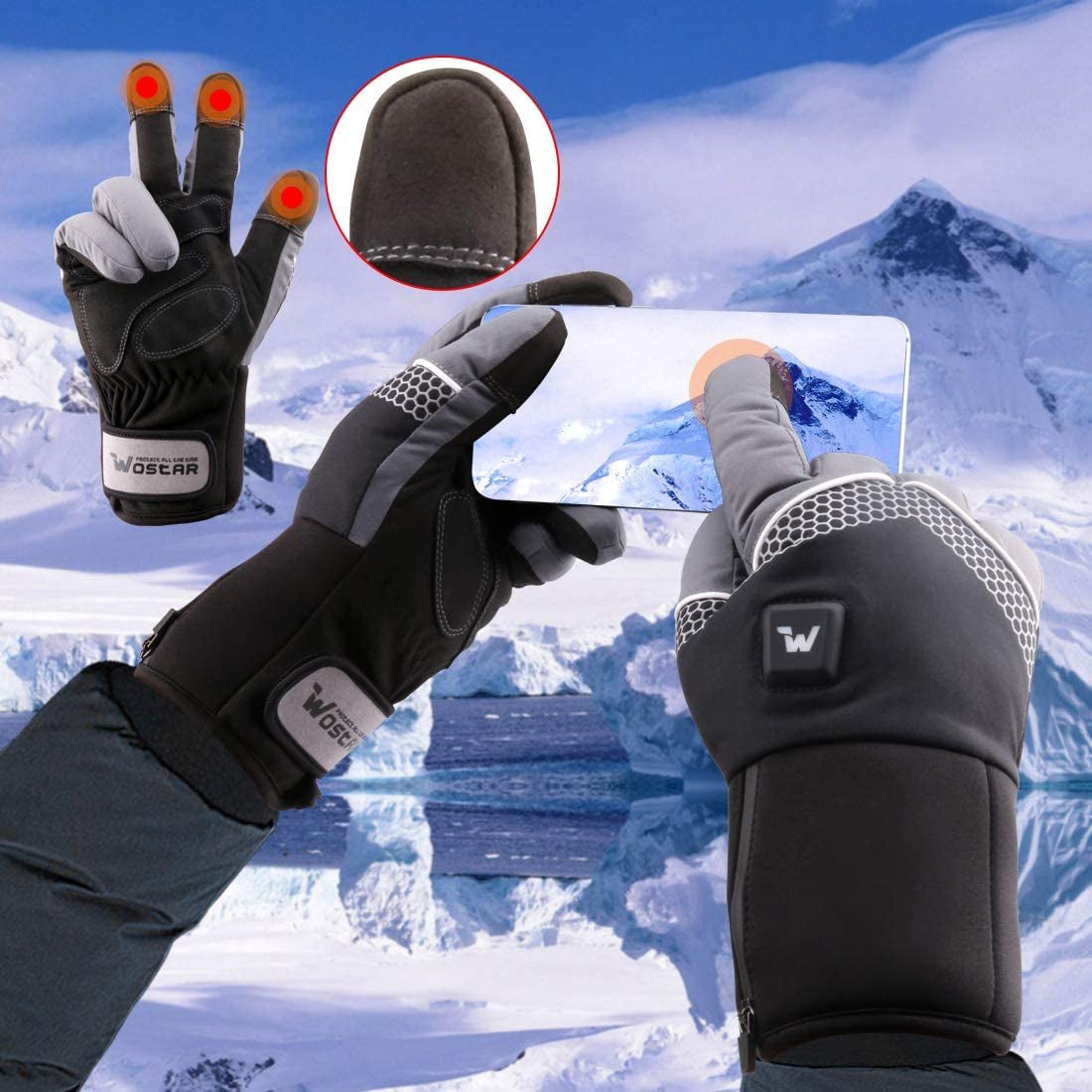 Wostar Electric Heated Gloves - 3 Heating Levels, Touchscreen, Waterproof - Tatooine Nomad