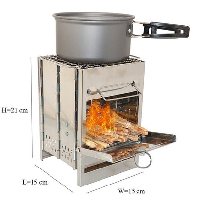 Lightweight Camping Wood Stove Adjustable Folding Wood Stove Burning for Outdoor Cooking Picnic Hunting BBQ Windproof 0 - Tatooine Nomad