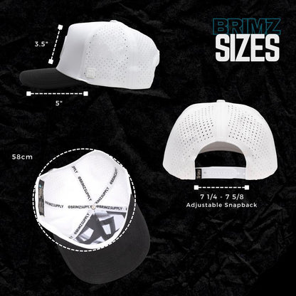 BRIMZ Outdoor Performance Hat - Breathable & Sweat Resistant Snapback (White/Black Brim) - Tatooine Nomad