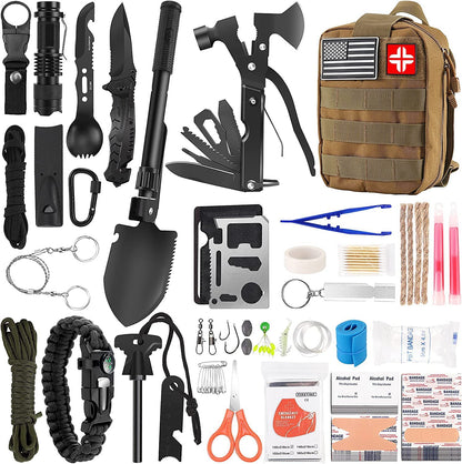 142 - Piece Survival and First Aid Kit with Molle Pouch - Tatooine Nomad