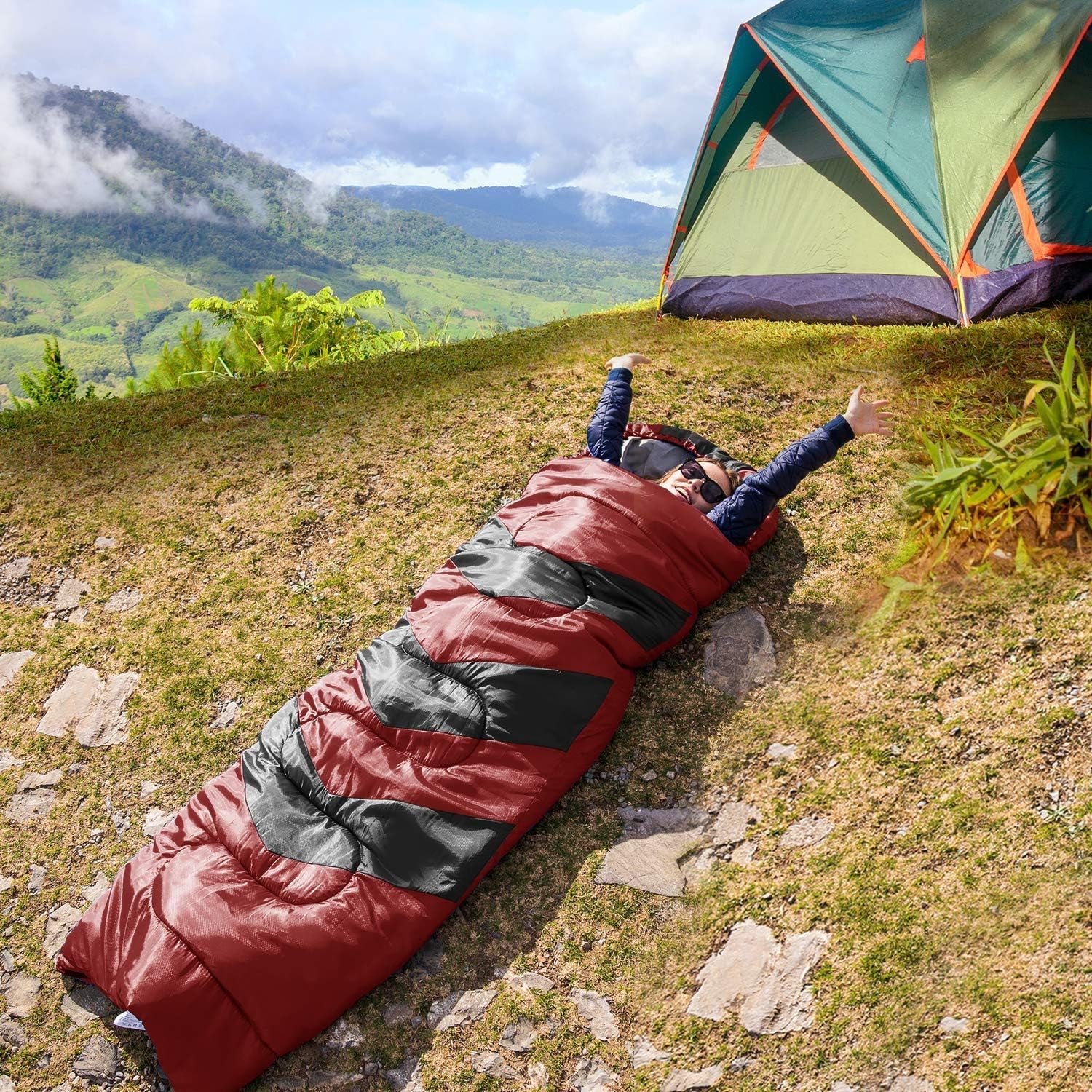 4 Season Compact Sleeping Bag with Travel Pillow - Tatooine Nomad