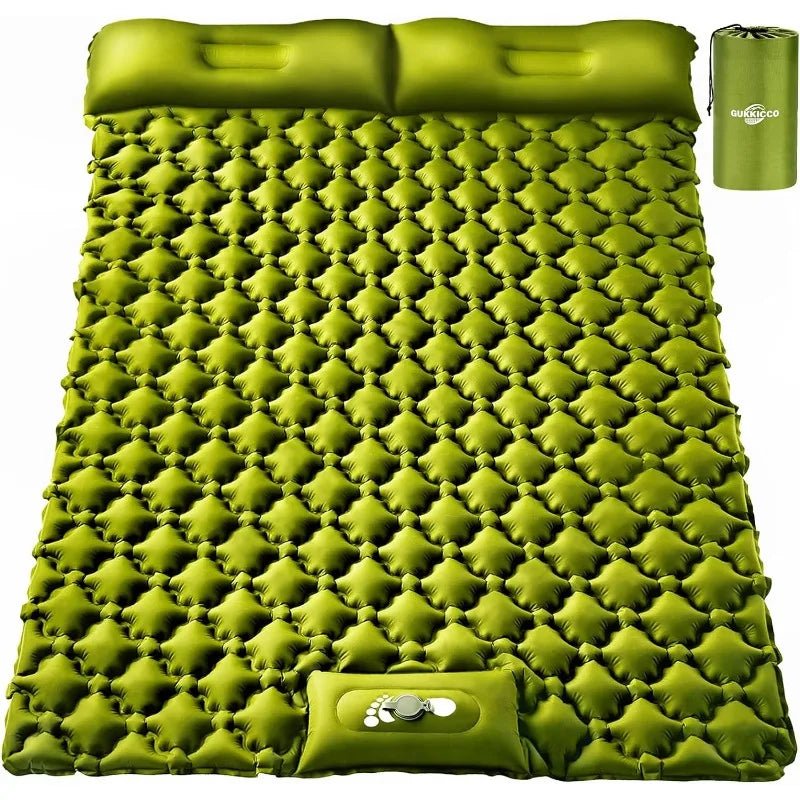 Camping Sleeping Pad, Ultralight Self Inflating Camping Pad 2 Person with Pillow Built - In Foot Pump for Camping, Hiking - Tatooine Nomad