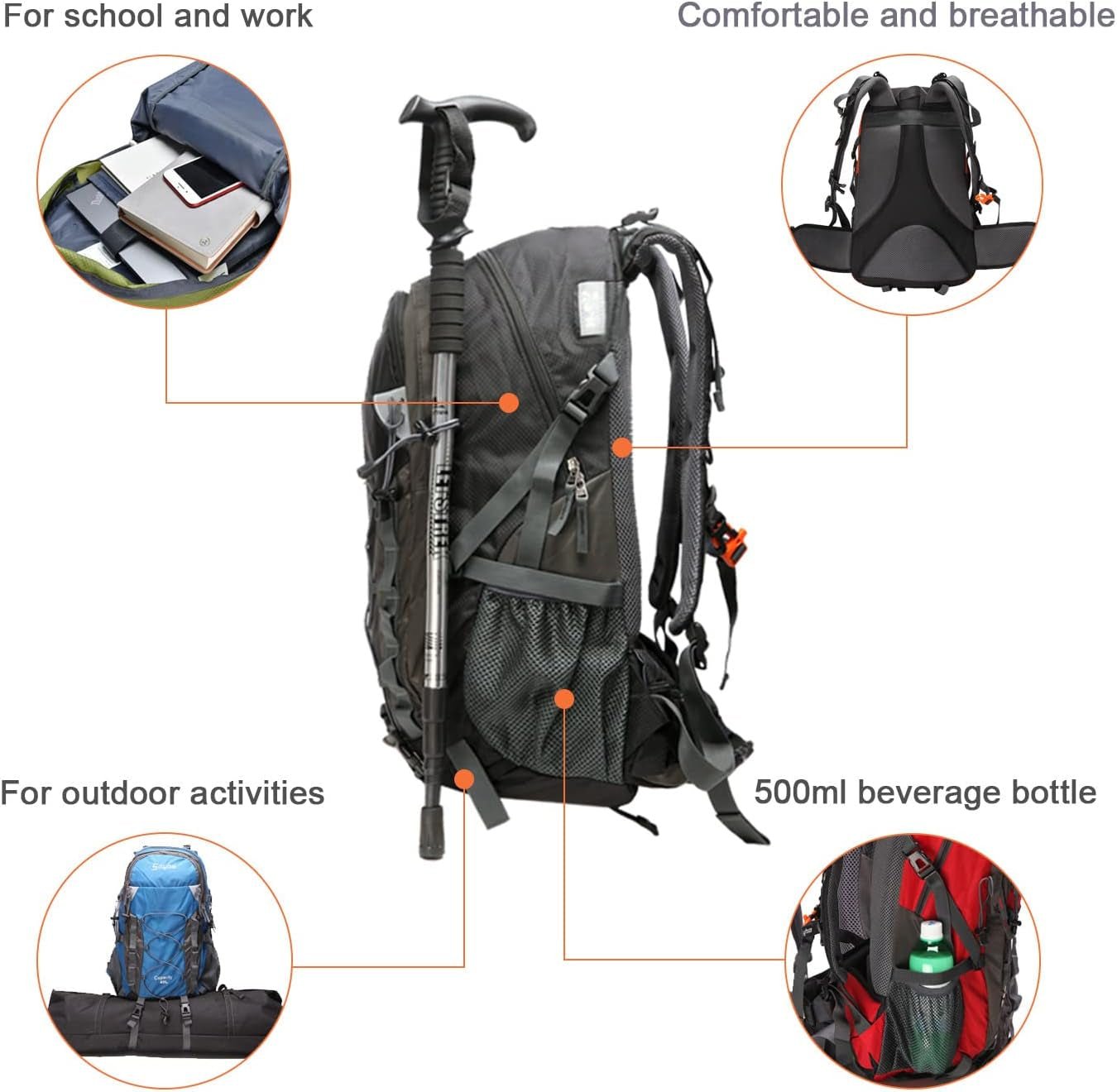 lightweight waterproof hiking backpack for travel and camping - Tatooine Nomad