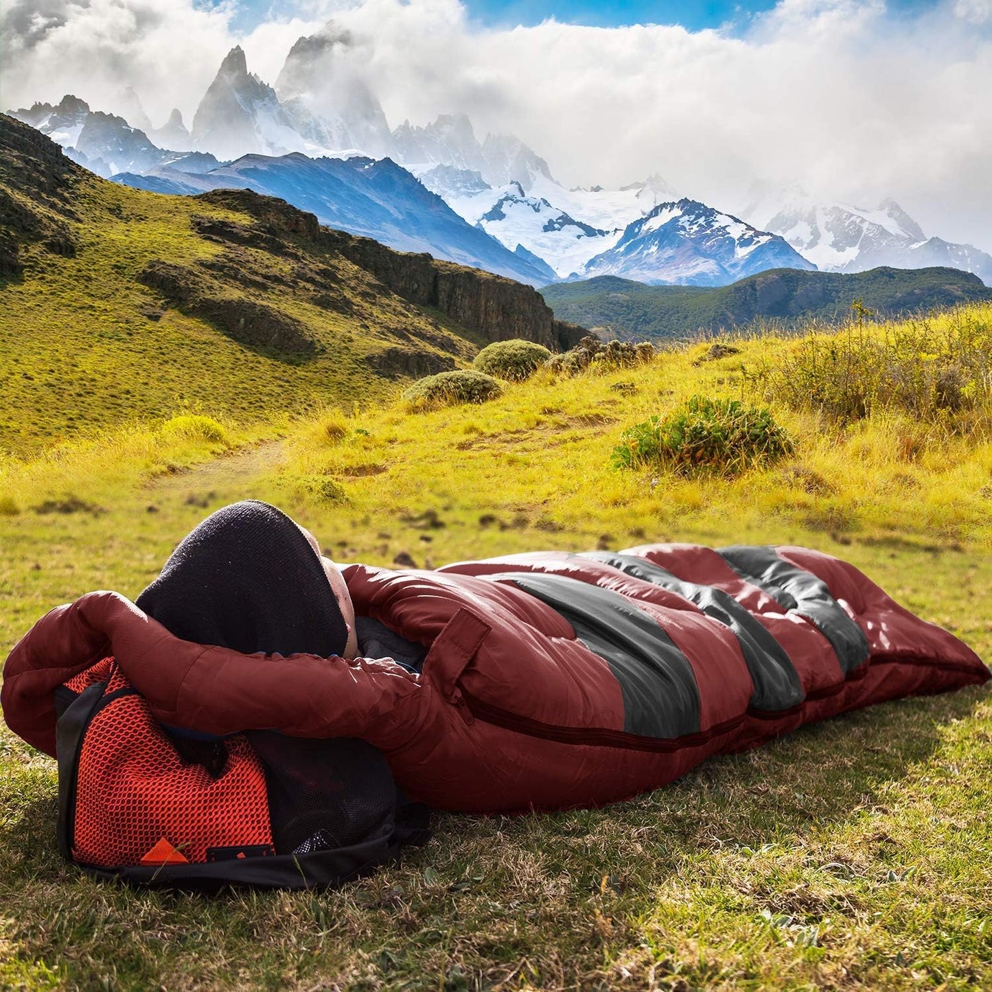 4 Season Compact Sleeping Bag with Travel Pillow - Tatooine Nomad