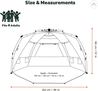 easthills instant shader dark shelter xl beach tent 99" - Tatooine Nomad