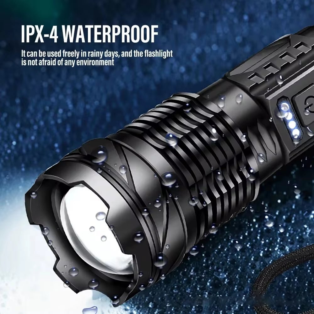 XHP70 LED Rechargeable Flashlight with 7 Modes & Side Light - Tatooine Nomad