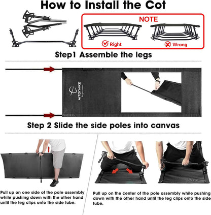 Camping Cot Compact Folding Cot Bed for Outdoor Backpacking Camping Cot Bed