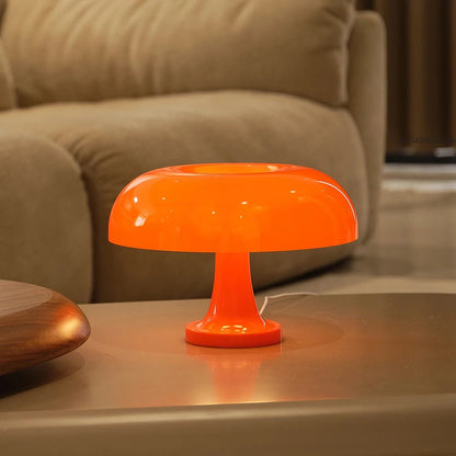 Stylish Mushroom Table Lamp – Modern Bauhaus Design, Orange Bedside Light - Tatooine Nomad