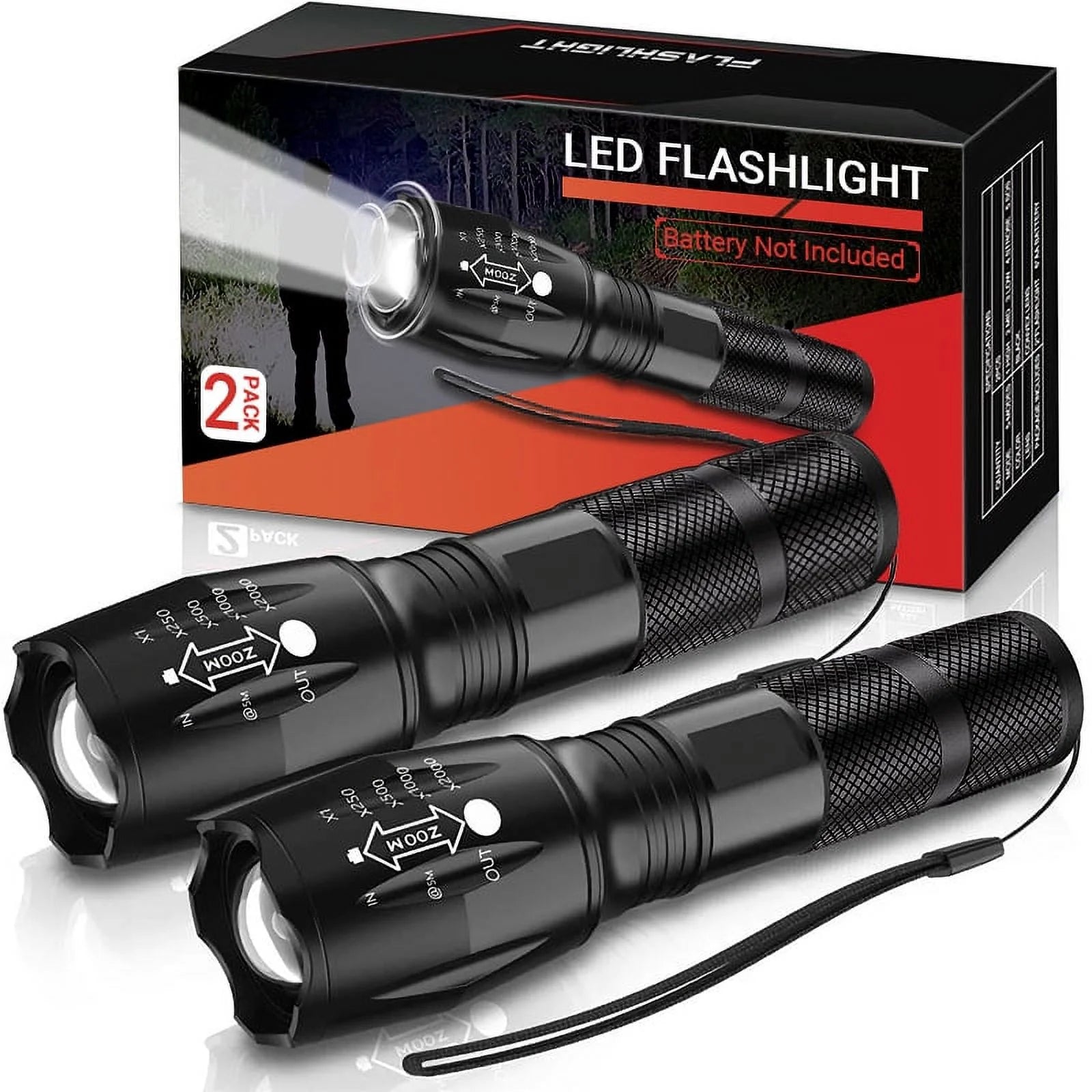 led flashlight 2pack portable zoomable tactical lights - Tatooine Nomad