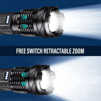 XHP70 LED Rechargeable Flashlight with 7 Modes & Side Light - Tatooine Nomad