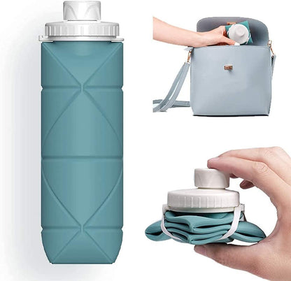 silicone collapsible water bottle with valve for hiking - Tatooine Nomad