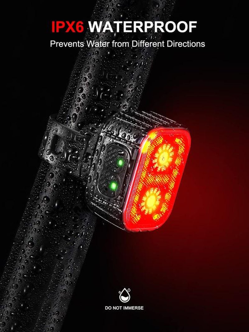 Super Bright Rechargeable Bike Lights Set | 8+12 Modes, IPX6 Waterproof, 58H Battery Life - Tatooine Nomad