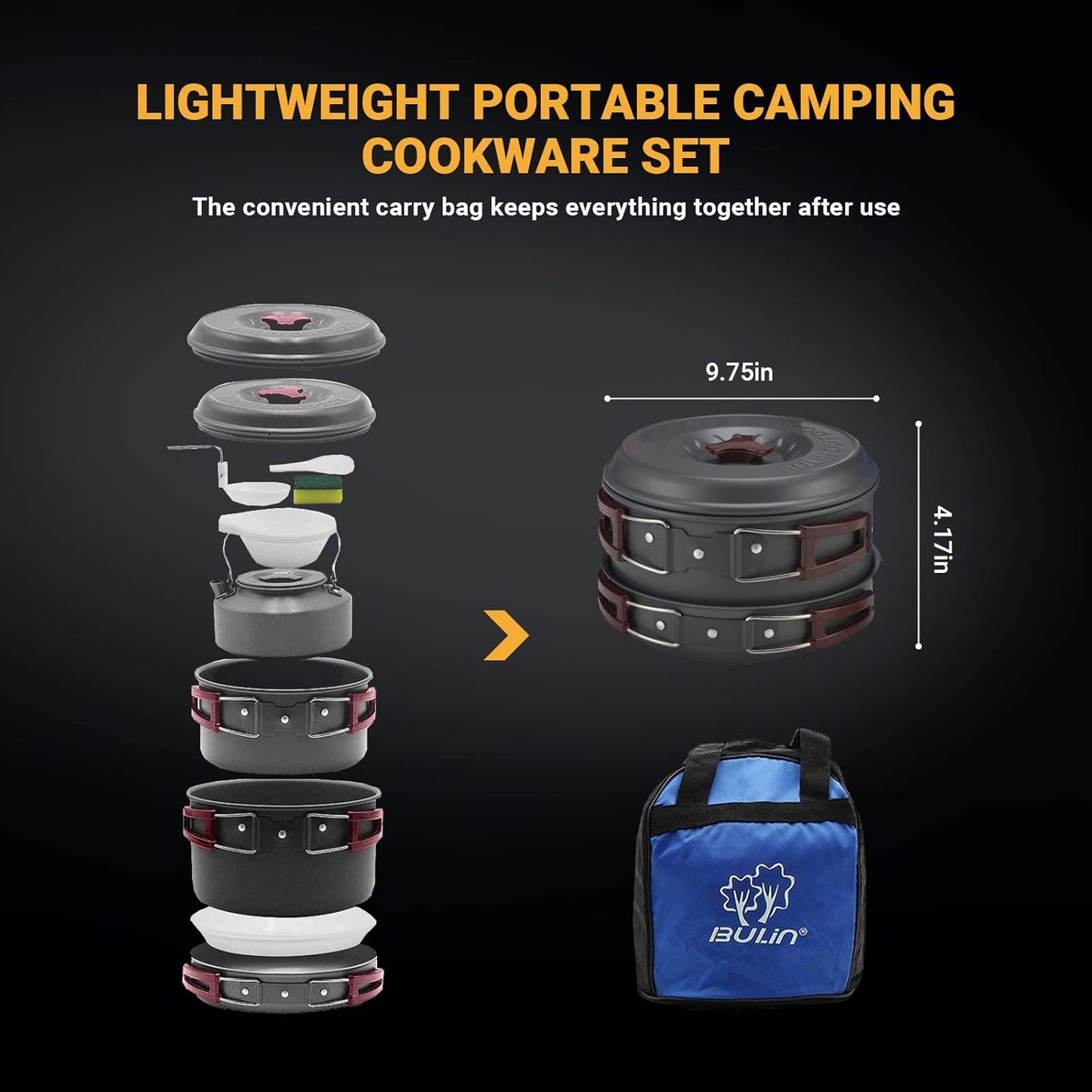 24/13/11/8PCS Camping Cookware Pots and Pans Backpacking Cooking Set Lightweight Cookware Mess Kit Outdoor Cook Gear for Family Hiking Picnic - Tatooine Nomad