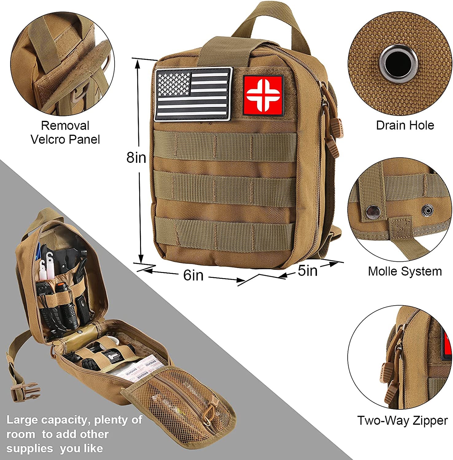 142 - Piece Survival and First Aid Kit with Molle Pouch - Tatooine Nomad