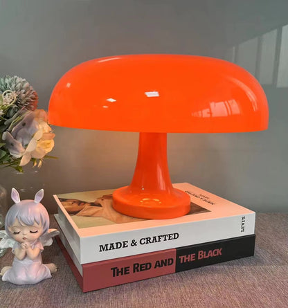 Stylish Mushroom Table Lamp – Modern Bauhaus Design, Orange Bedside Light - Tatooine Nomad