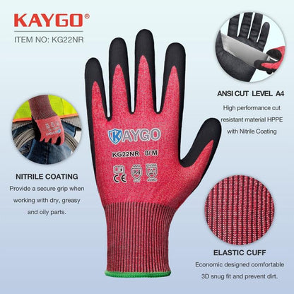 KAYGO Cut Resistant Outdoor Work Gloves - ANSI A4 Safety Grip - Tatooine Nomad