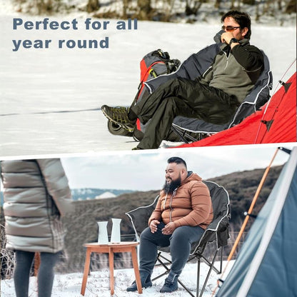 MOPHOTO Portable Heated Camping Chair - 3 Heat Levels, 500 lbs Capacity - Tatooine Nomad