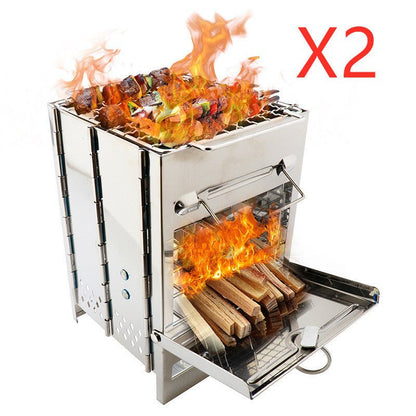 Lightweight Camping Wood Stove Adjustable Folding Wood Stove Burning for Outdoor Cooking Picnic Hunting BBQ Windproof 0 - Tatooine Nomad