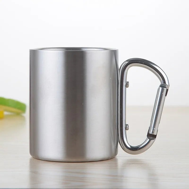 stainless steel camping mug with carabiner handle - 220/300/450ml - Tatooine Nomad