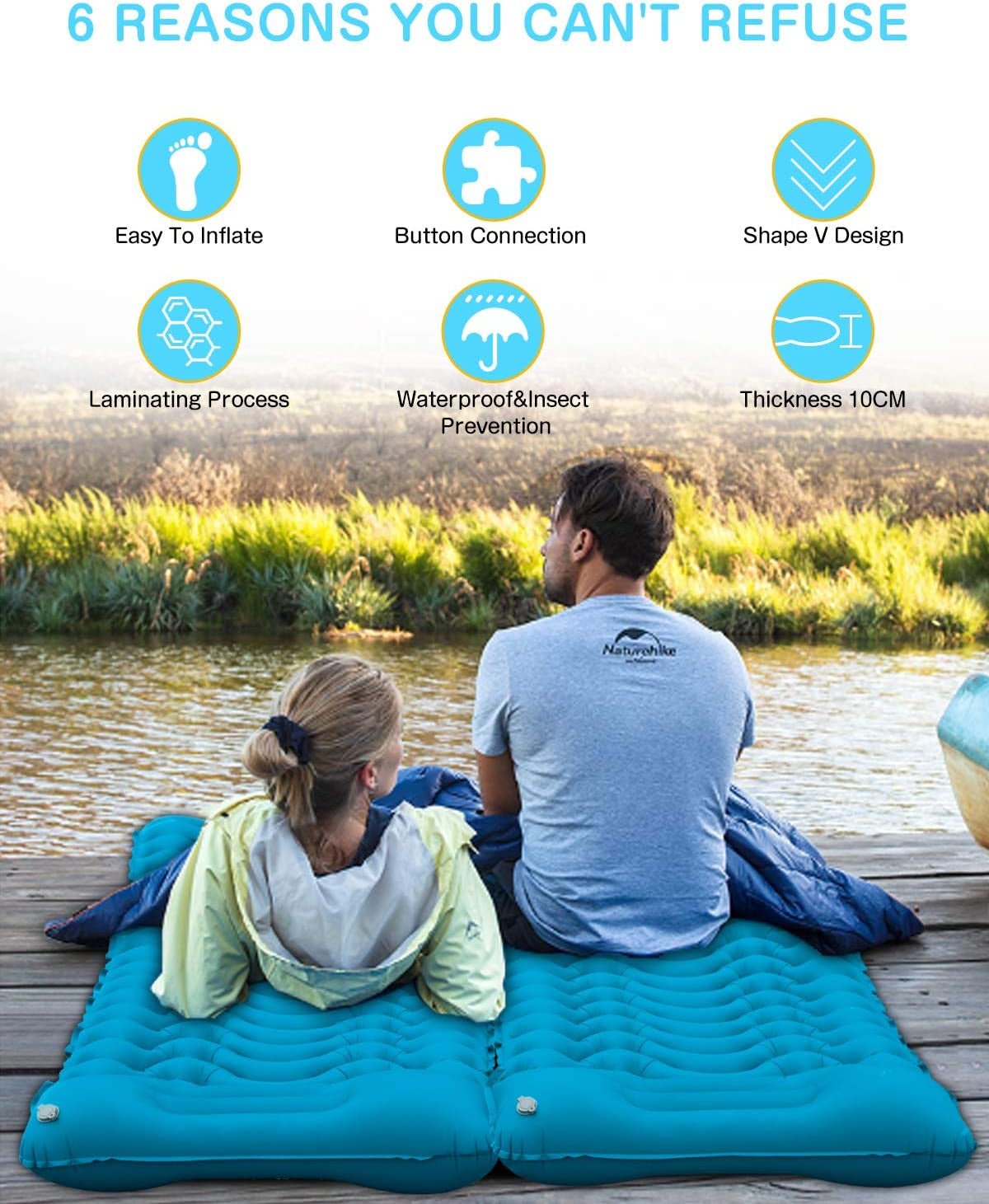 SUPIPRO Inflatable Camping Sleeping Pad with Built - in Pillow - Tatooine Nomad