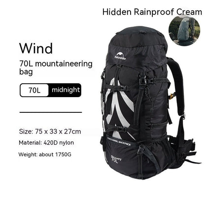 Naturehike Outdoor Wind Exploration 70L Hiking Backpack Large Capacity Leisure Sports Tourism 0 - Tatooine Nomad