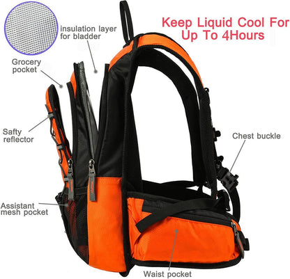 2L Insulated Hydration Backpack with Leak - Proof Bladder - Orange - Tatooine Nomad