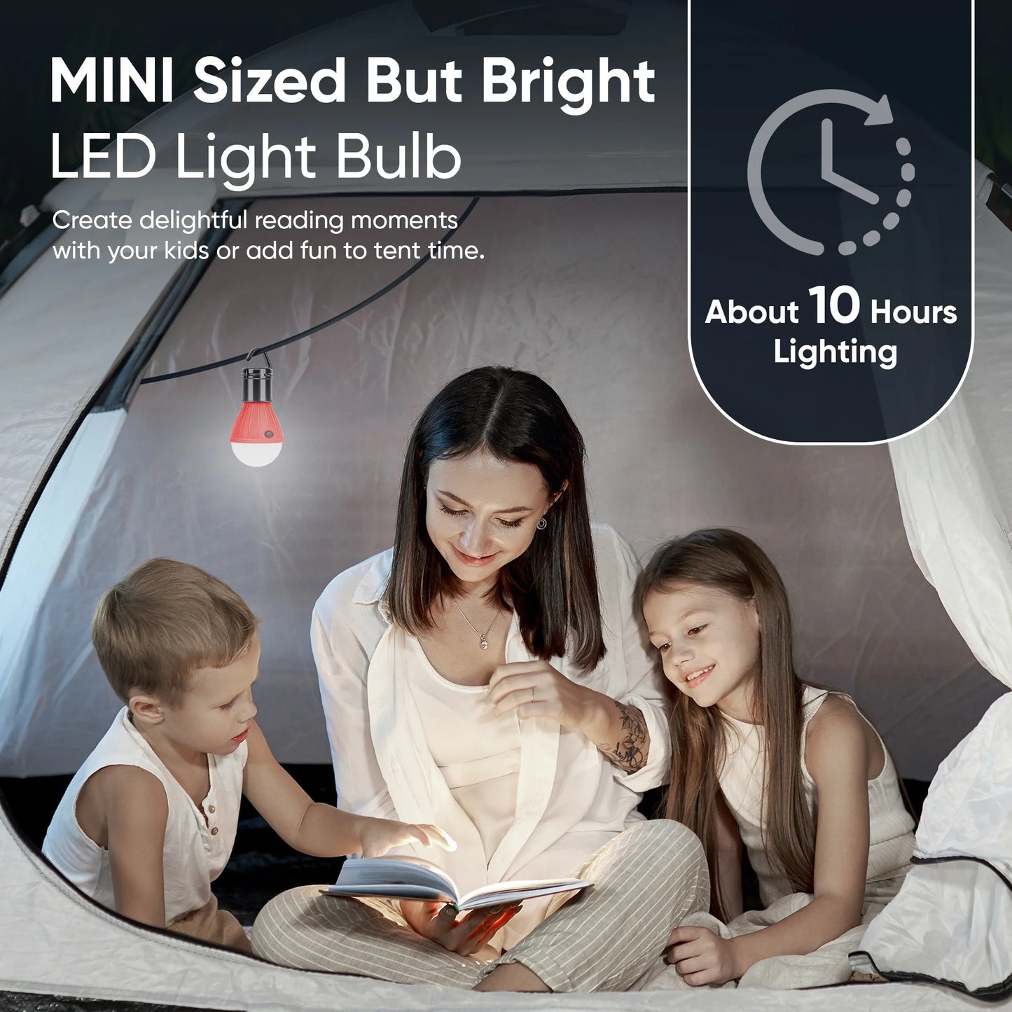 LED Hanging Camping Lantern Bulbs, Mini Camper Light Flashlight, Portable Emergency Battery Tent Lights, Camping, Outdoor Gear (4 Pack)