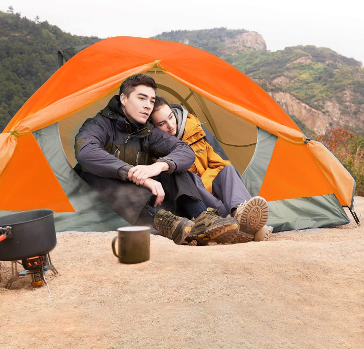 lightweight waterproof camping tent for 2/4 persons easy setup - Tatooine Nomad