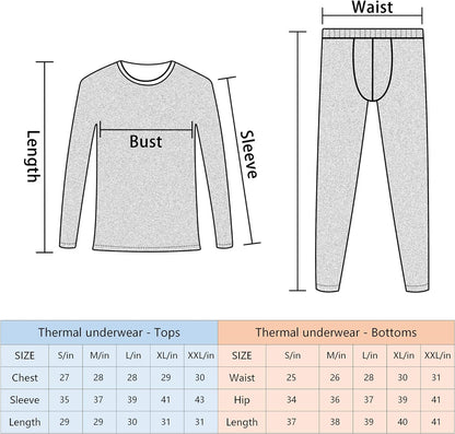 DIKAMEN Men's Fleece Lined Thermal Underwear Set - Tatooine Nomad