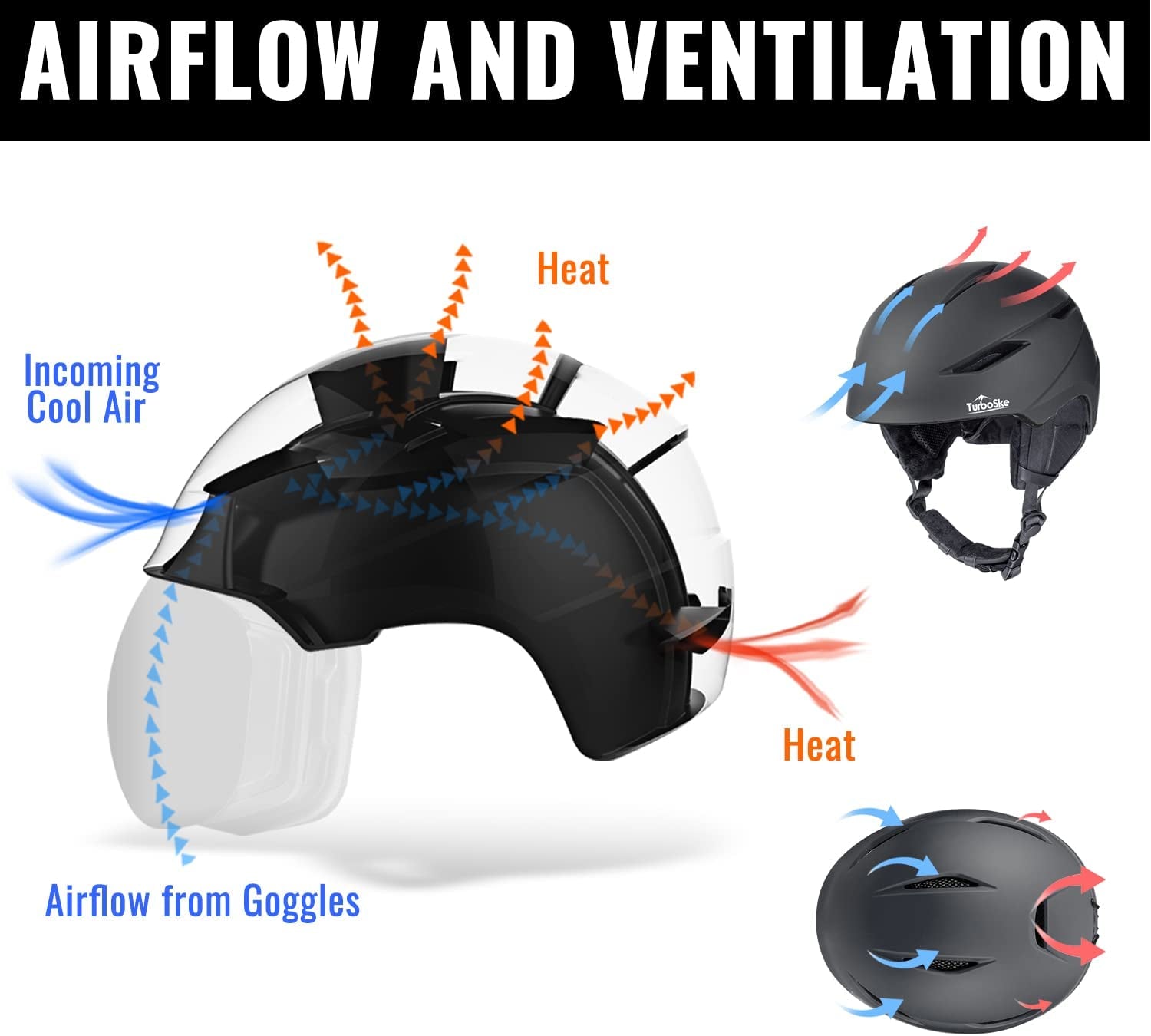 Ski Helmet, Snowboard Helmet Snow Sports Helmet, Audio Compatible and Lightweight, ASTM Standard Helmet for Men, Women and Youth