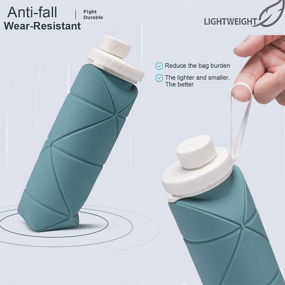 silicone collapsible water bottle with valve for hiking - Tatooine Nomad