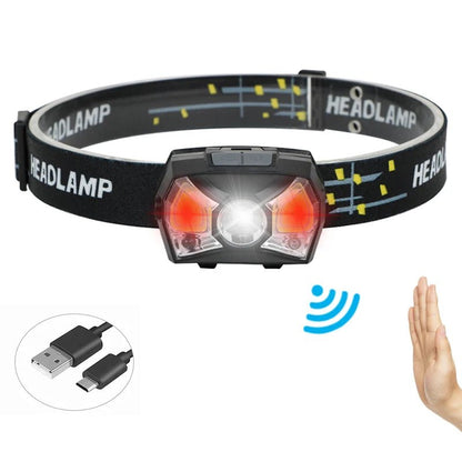 USB Rechargeable High Power Bright Sensor Headlamp 450 Lumen Induction LED Head Light White Red Lighting for Bicycle Fishing - Tatooine Nomad