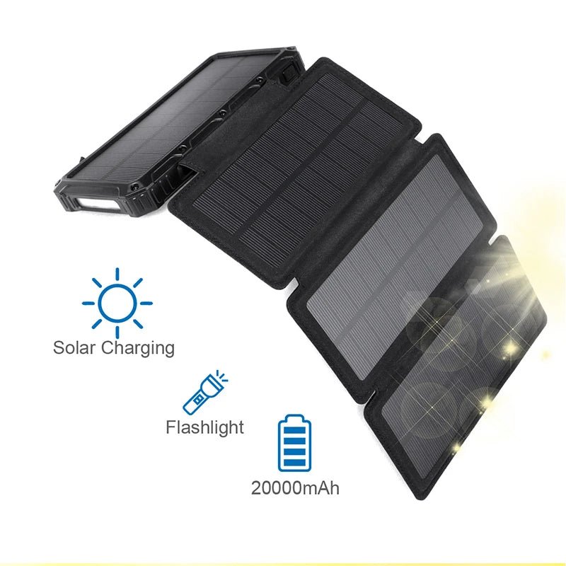High Efficiency Waterproof Foldable Solar Powered Portable Solar Panel Charger Power Bank for Cell Phone Mobile Phones - Tatooine Nomad